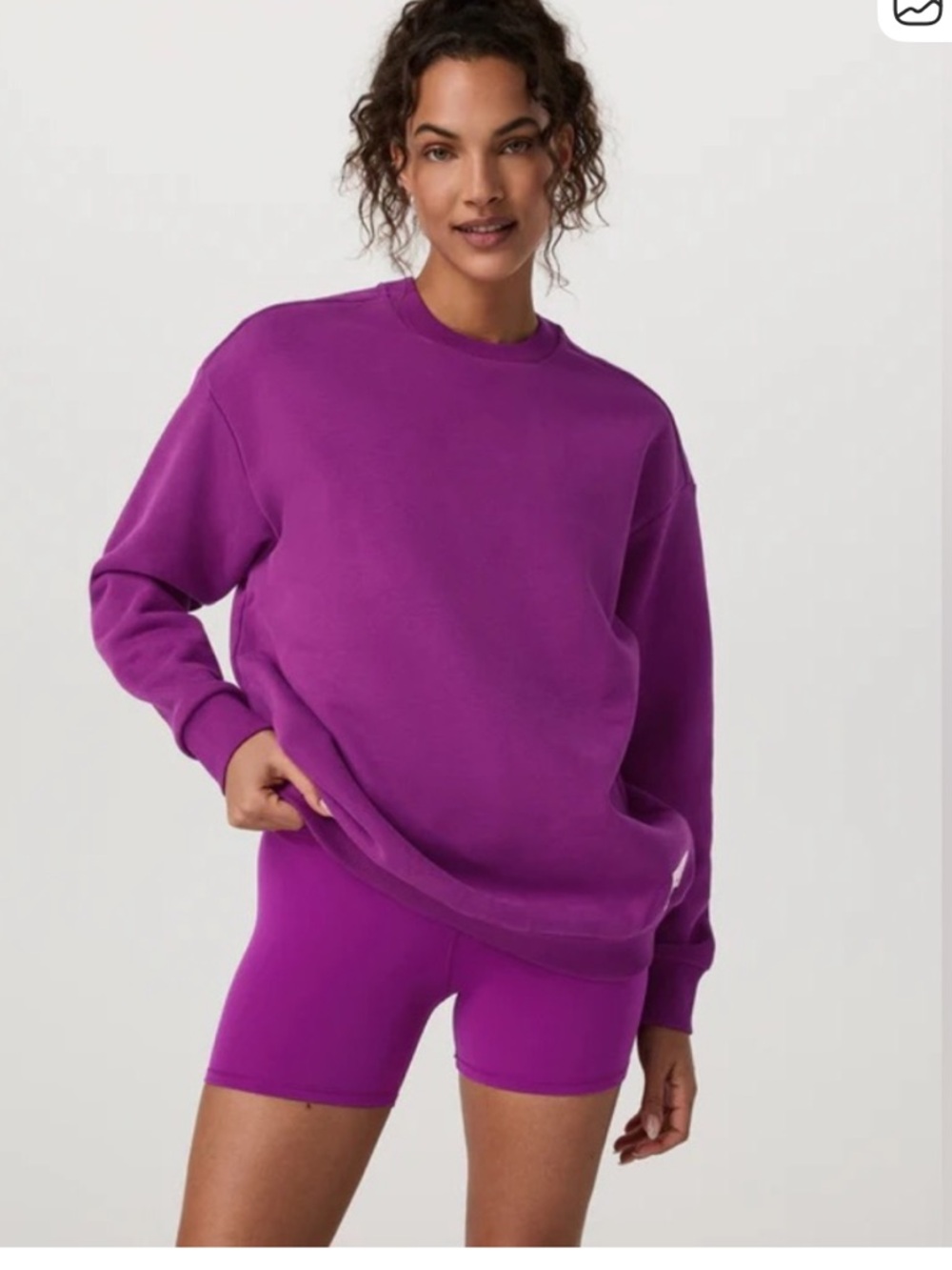 Vuori Magenta Restore Oversized Crew Neck Sweatshirt